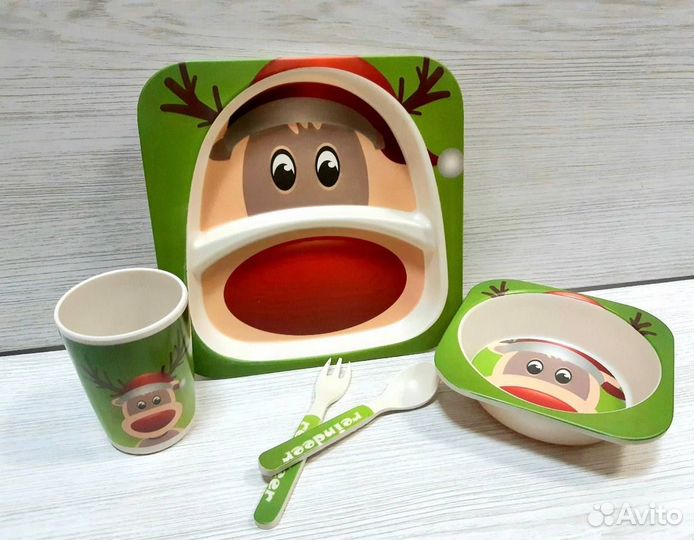 Новая детская посуда из бамбука