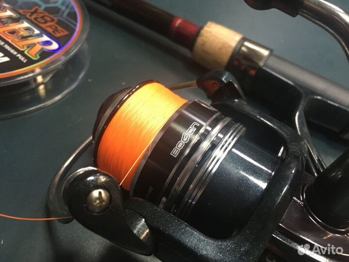 Катушка Bogan Poiseroc с намотанной плетенкой 8x