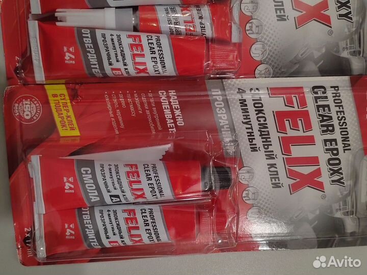 Клей эпоксидный комплект прозрачный,стальной felix