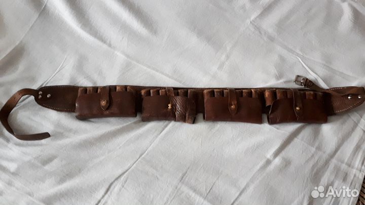 Патронташ охотничий кожаный бу