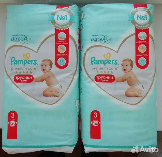 Pampers 3,4 трусики premium care