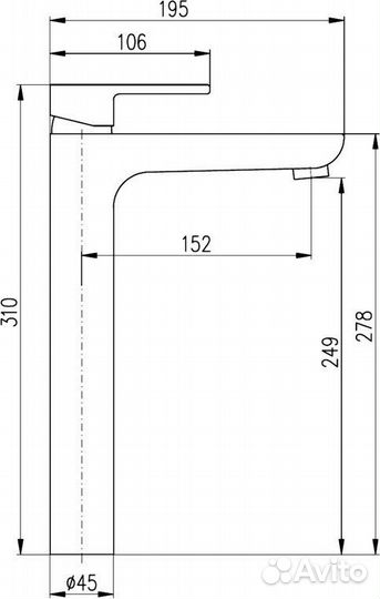 Смеситель для раковины Rav Slezak Vltava VT430.5cm