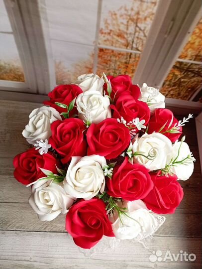 Букет из мыльных пенных роз