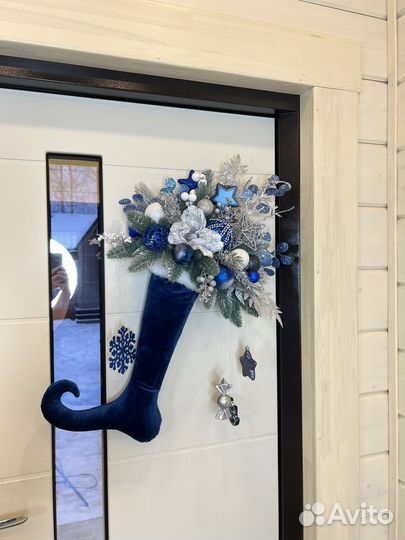Новогодний декор, рождественский сапожок