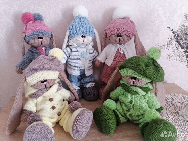 Игрушка вязаная Заяц-Тильда