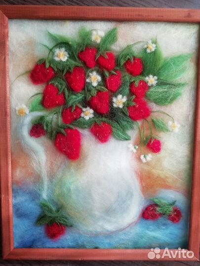 Картина шерстью