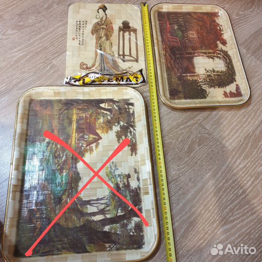 Поднос и доска разделочная из бамбука