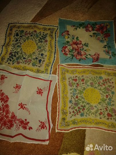 Платочки носовые, шифоновые, 1956 года