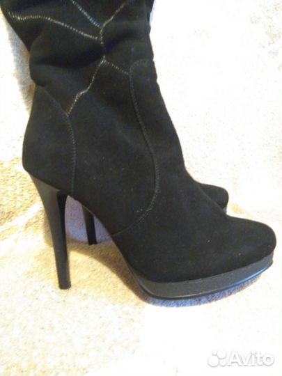 Зимние женские сапоги натуральная замша 36