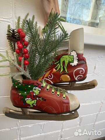 Новогоднее украшение коньки кожа