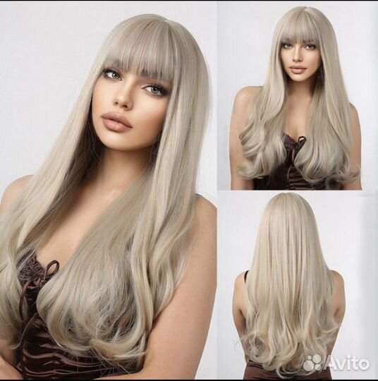 Парик с челкой блонди