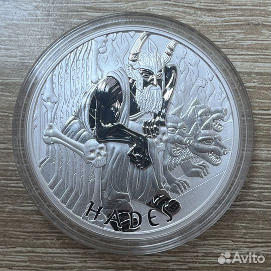 Серебряная монета Бог Аид Тувалу 2021