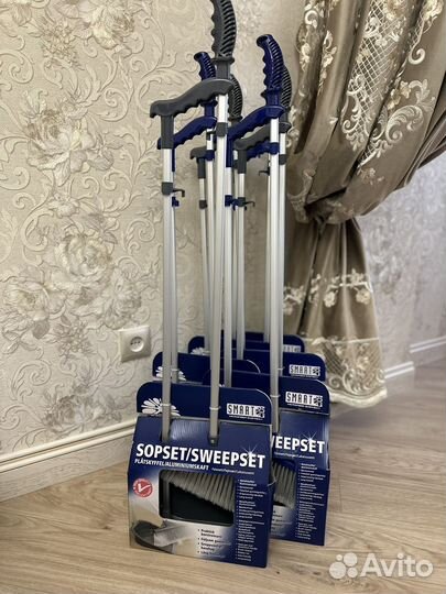 Веник с совком Белый Кот