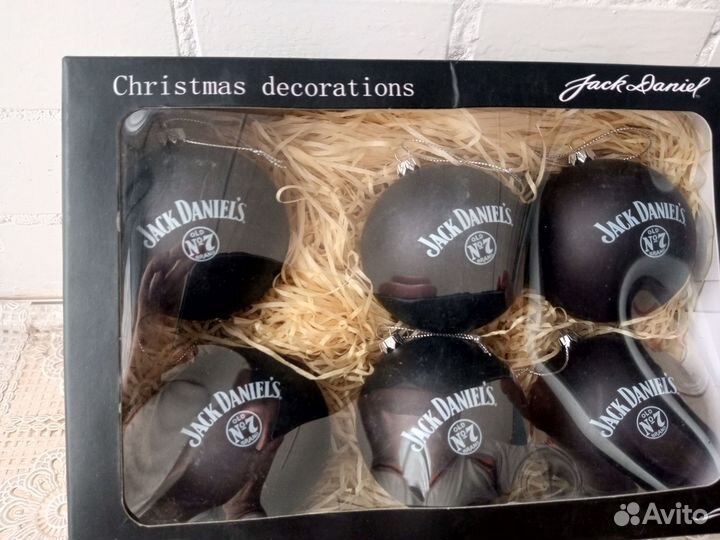 Шары новогодние набор Jack Daniel’s -6шт