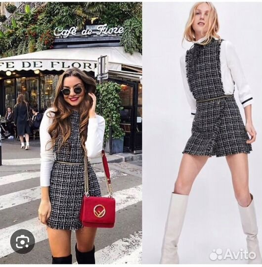 Твидовый комбинезон с шортами