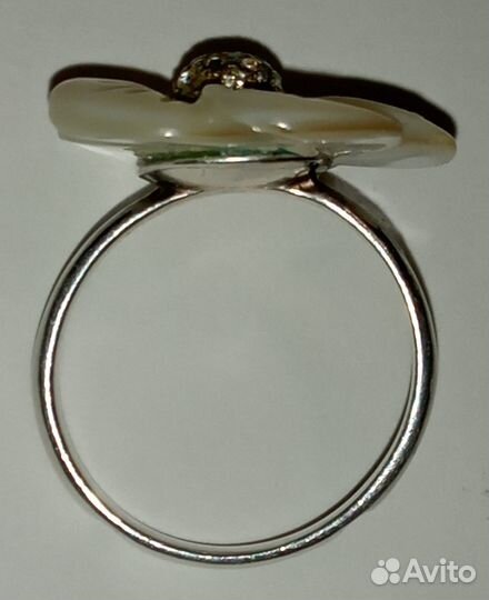 Кольцо серебро 925 пробы с перламутром натуральным