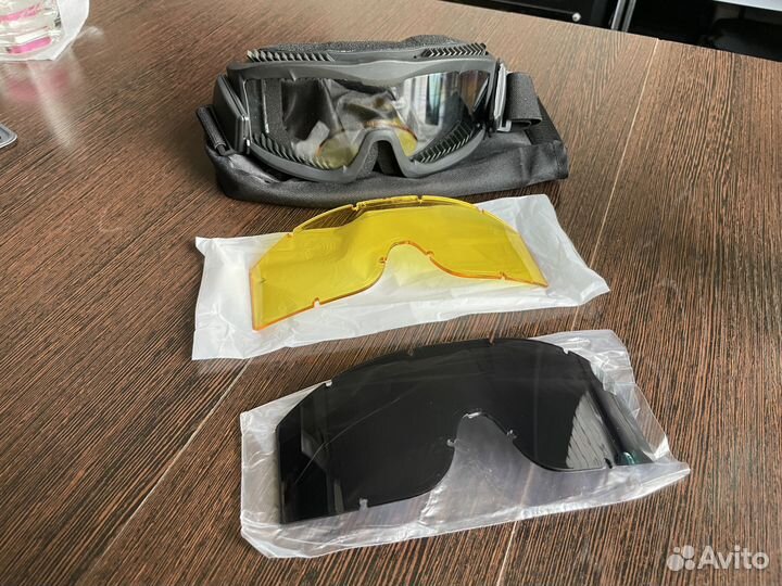 Защитные очки Гром Deluxe, 3 сменные линзы (Black)