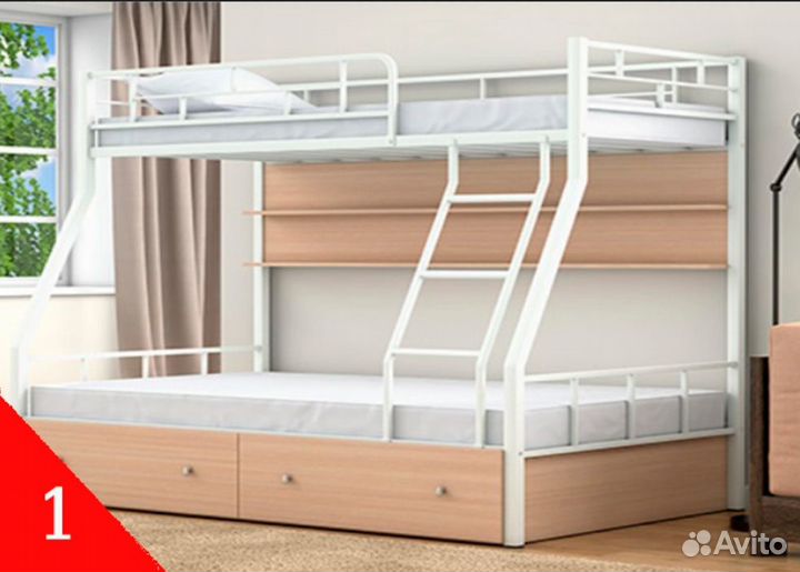Двухъярусная Кровать металлическая от фабрики