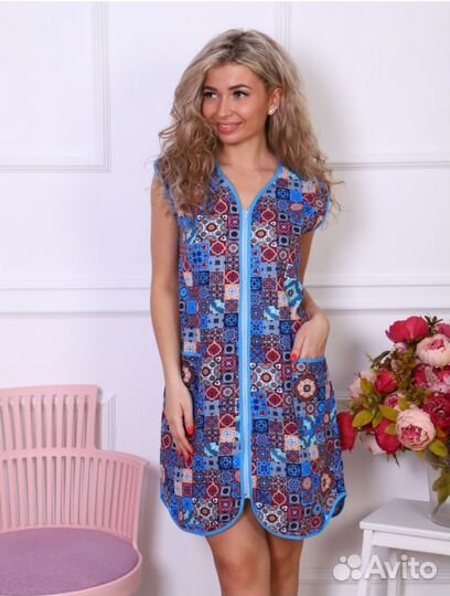 Халат бязь на молнии