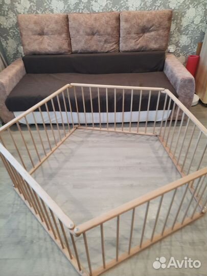 Большой деревянный (бук) детский манеж