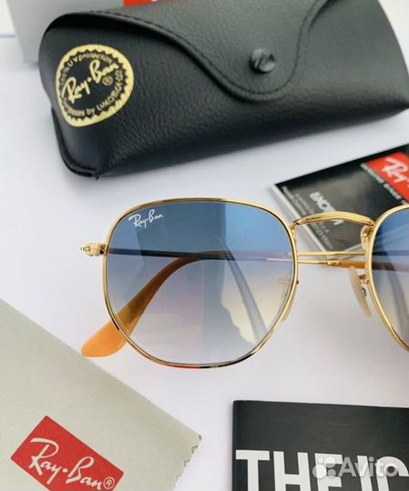 Очки ray ban hexagonal голубые