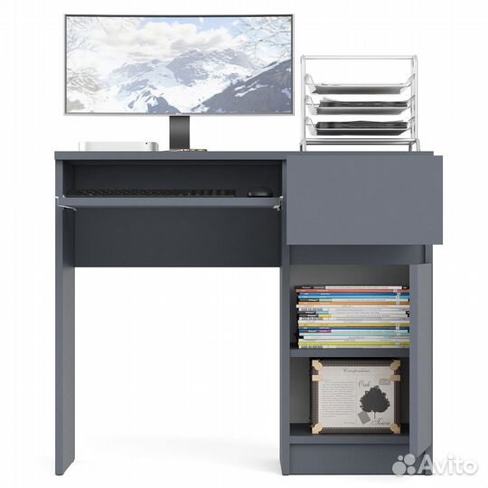Стол компьютерный Мори мс-1 правый, цвет графит, шхгхв 90х50х76,6 см., выдвижной ящик справа, не уни
