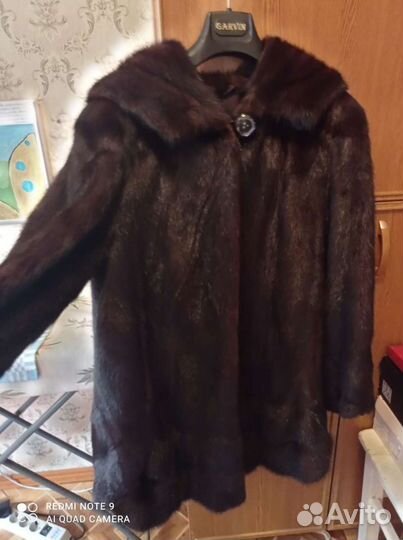 Шуба норковая с капюшоном 48 50