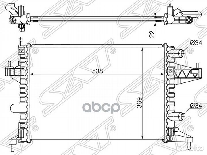 Радиатор Opel Corsa 00-06 / Combo 01-11 OP0007 Sat