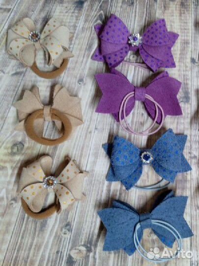 Заколки-автомат и бантики-резинки для волос