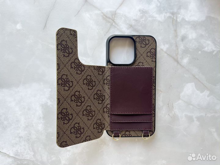 Чехол на 14 Pro Max Guess Series (Картхолдер)