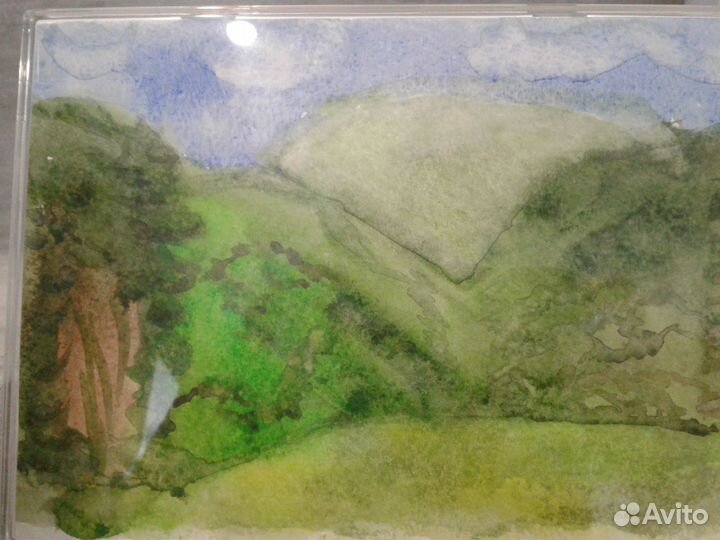 Рамки пластиковые 2 шт с авторской акварелью