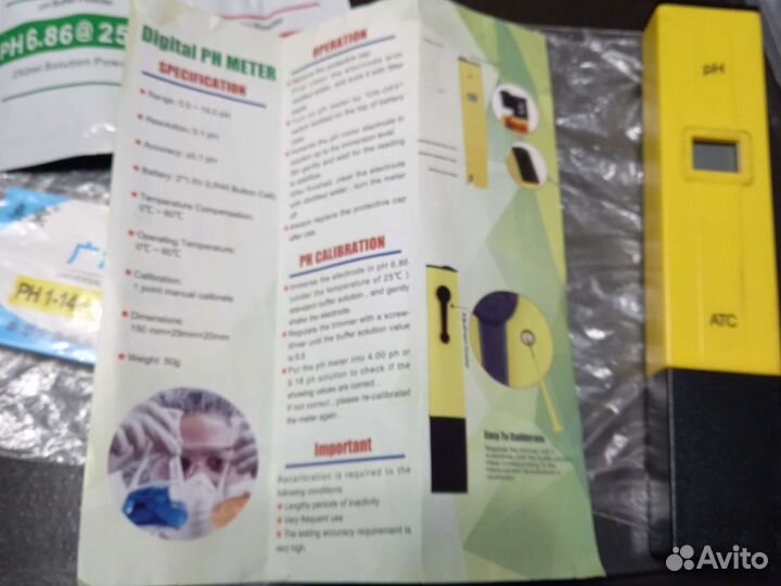 PH meter, электронный прибор для измерения PH