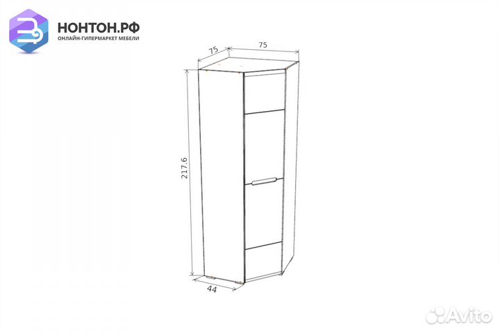 Шкаф Наоми угловой дуб каньон / белый глянец