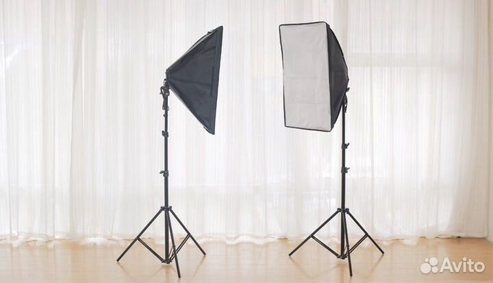 Комплект софтбоксов + лампы и сумка