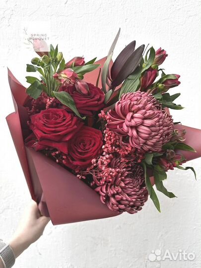 Букет цветов Пионовидная роза Гортензия Матиолла