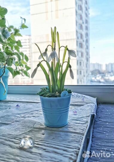 Подснежники, ручная работа