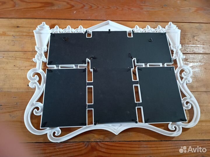 Фоторамка пластик на 6 фото белая 38х48,5 см