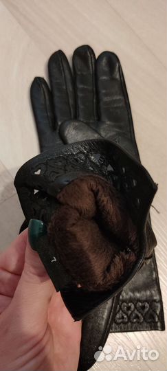 Перчатки женские кожаные