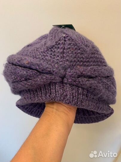 Новая вязаная шапка (фиолетовая)