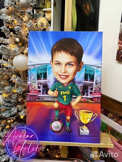 Шарж на холсте в Москве