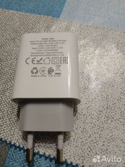 Блок для зарядки iPhone type c так же на android