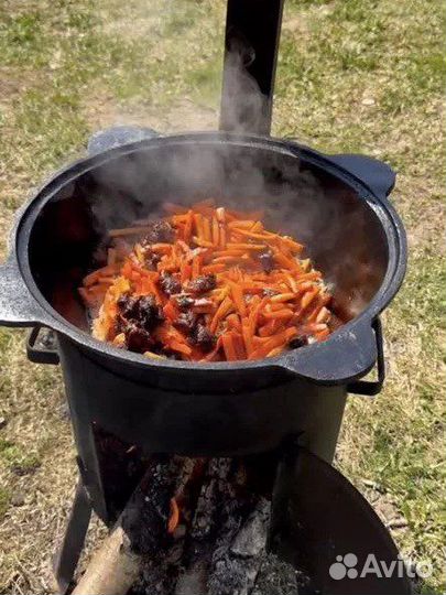 Казан чугунный с печкой 10л Новый