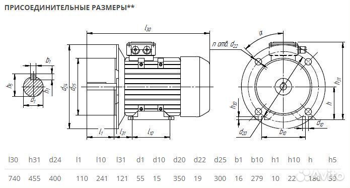 Электродвигатель аир 180М6 (18.5кВт-1000об) новый