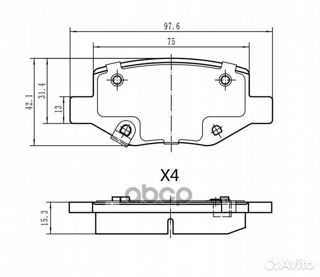 Колодки тормозные задние geely coolray CN101 BA