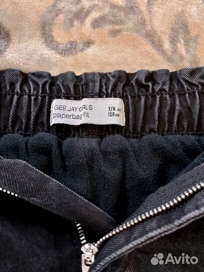 Джинсы чёрные на флисе Gloria Jeans 128-134