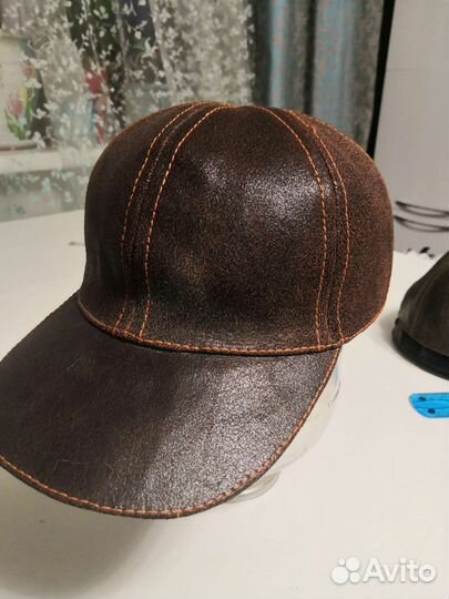 Кепка бейсболка мужская, натурал. кожа, раз52-54