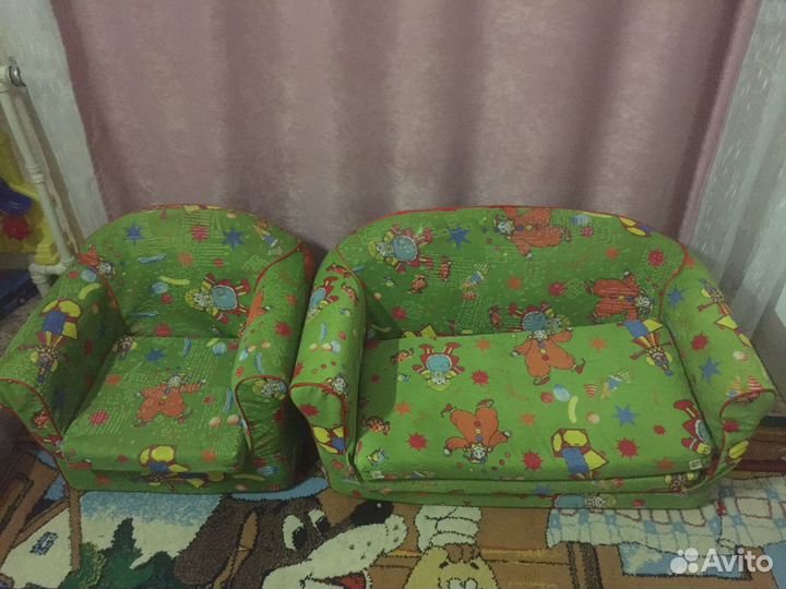 Детская Мягкая Мебель Диван и Кресло