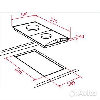 Газовая варочная поверхность на 2 конфорки Тека