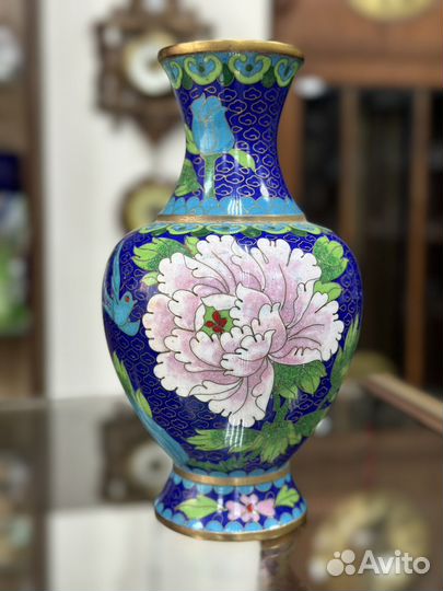 Ваза Клуазоне перегородчатая эмаль 21см