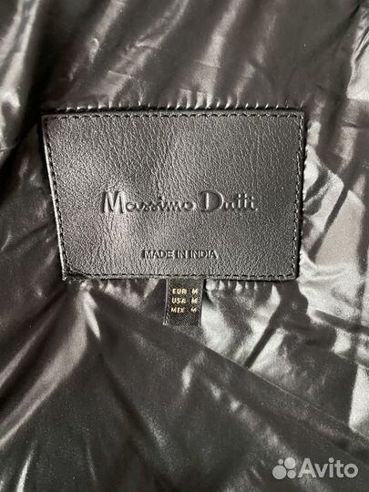 Кожаный пуховик Massimo Dutti